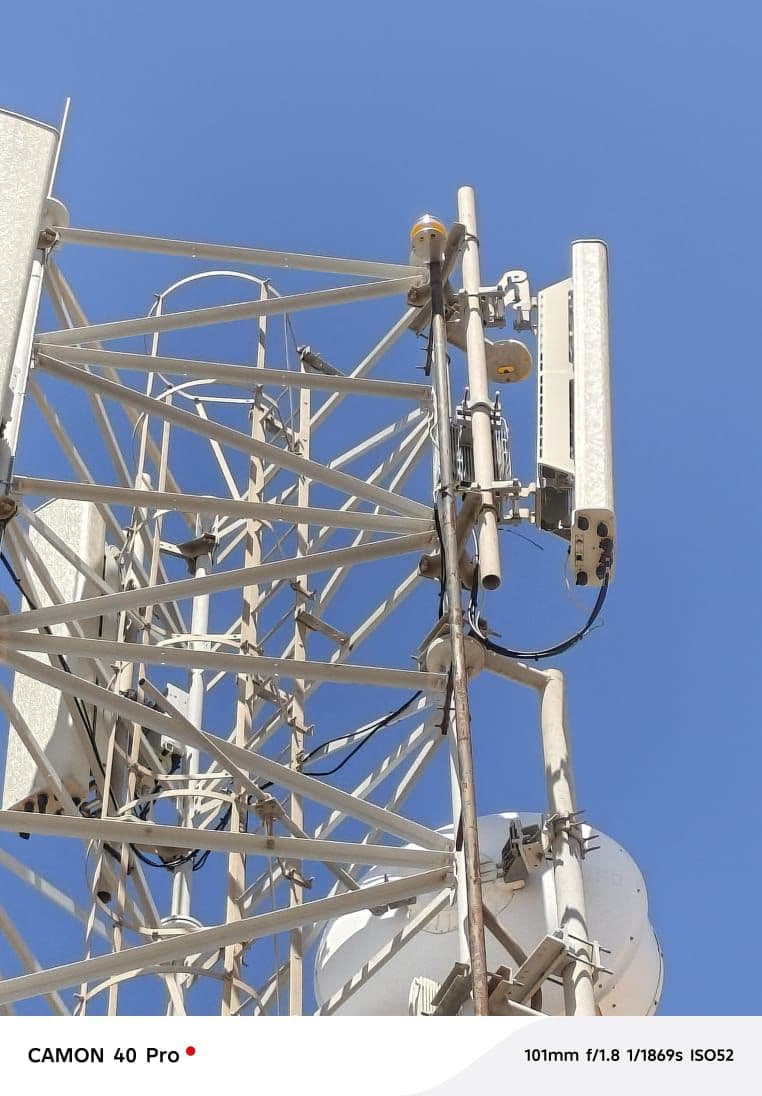 Communications equipment mounted on a tower