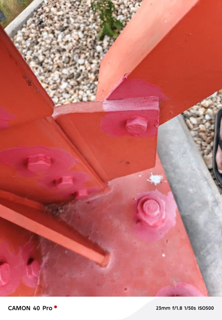 A close view of industrial structural hardware